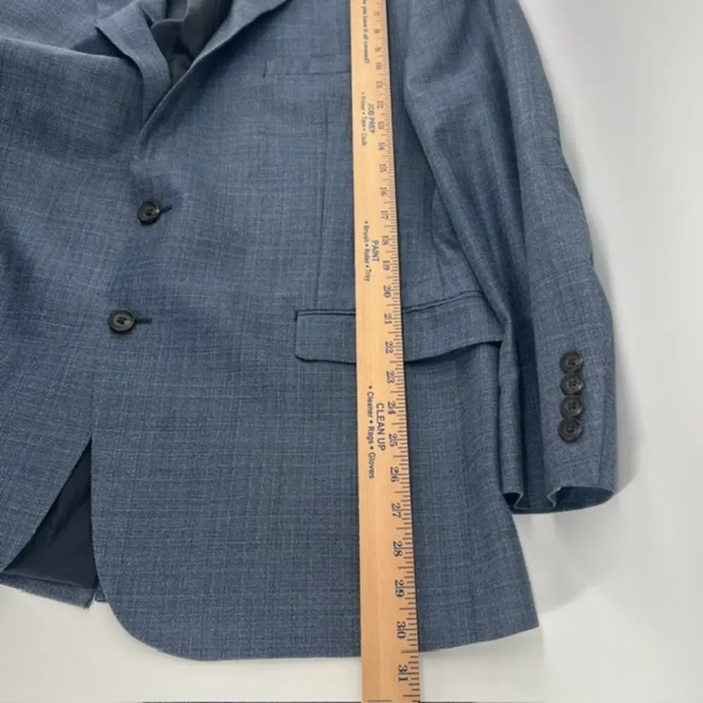 Lauren Ralph Lauren Wool Silk Blazer Sport Coat Mens 44R Heather Blue Two Button